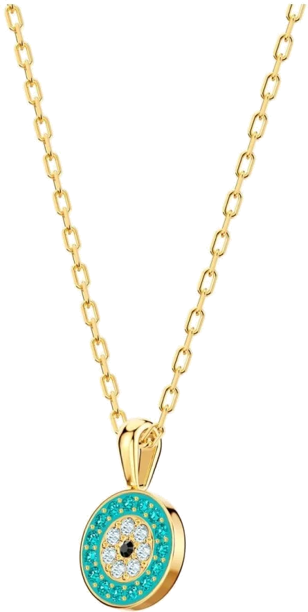 Collier Swarovski Luckily 5468916 en métal plaqué or avec cristaux turquoise pour femme vue 2