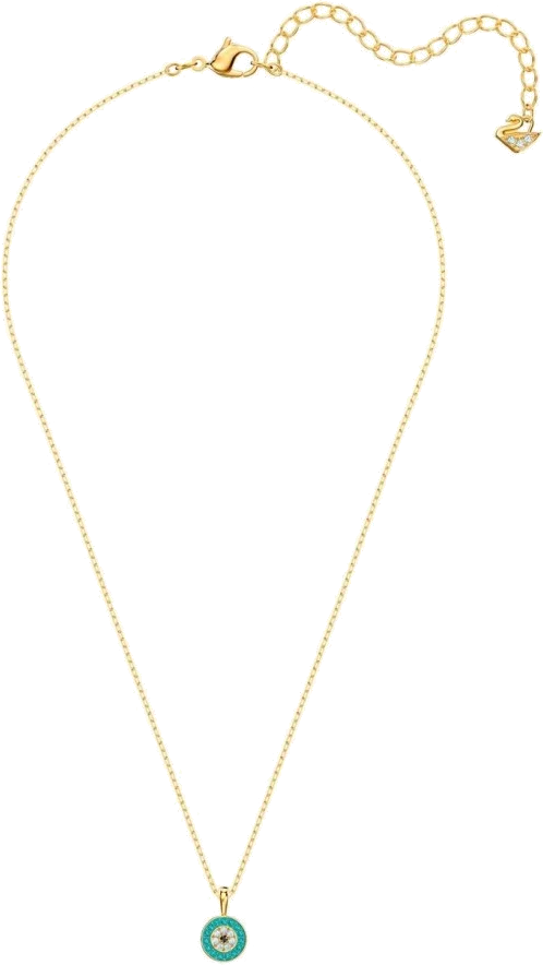 Collier Swarovski Luckily 5468916 en métal plaqué or avec cristaux turquoise pour femme vue 3