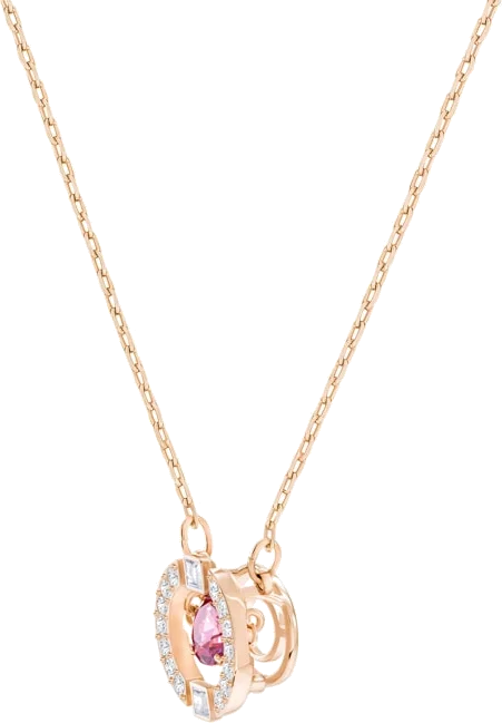 Collier Swarovski Sparkling Dance Round 5279421 pour Femme, plaqué or rose avec pierre fuchsia vue 2