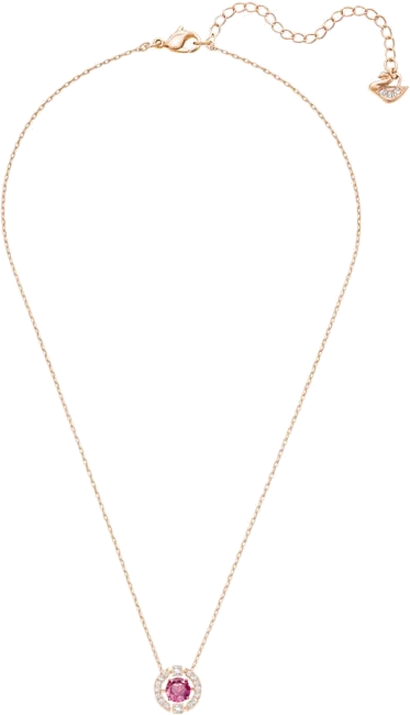 Collier Swarovski Sparkling Dance Round 5279421 pour Femme, plaqué or rose avec pierre fuchsia vue 3