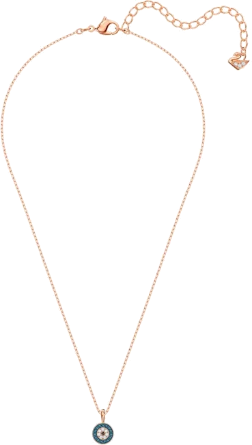 Collier Swarovski Luckily 5468919 en or rose avec cristaux bleus pour femme vue 2