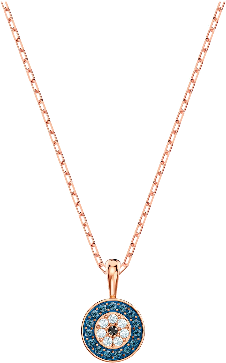 Collier Swarovski Luckily 5468919 en or rose avec cristaux bleus pour femme