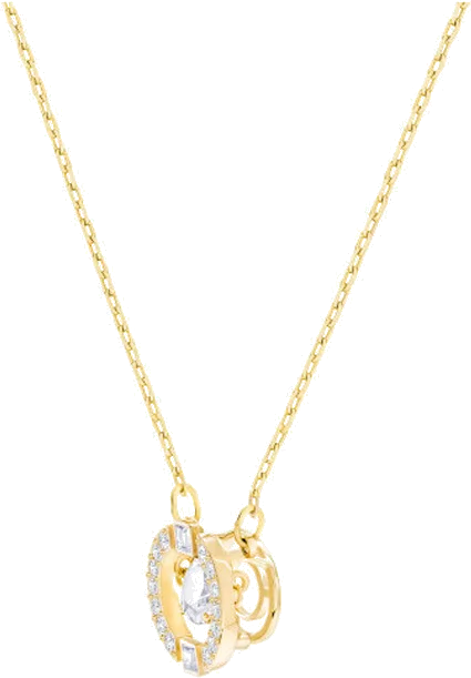 Collier Swarovski Sparkling Dance Round 5284186 en plaqué or avec cristaux blancs pour femme vue 2