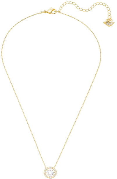 Collier Swarovski Sparkling Dance Round 5284186 en plaqué or avec cristaux blancs pour femme vue 3
