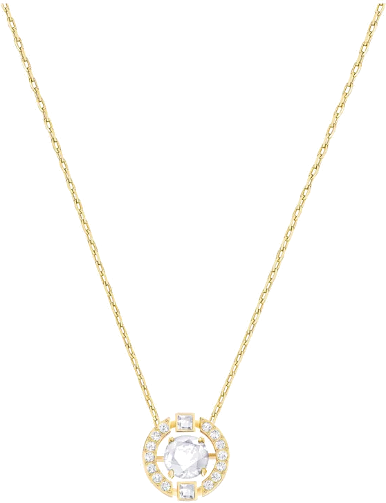 Collier Swarovski Sparkling Dance Round 5284186 en plaqué or avec cristaux blancs pour femme