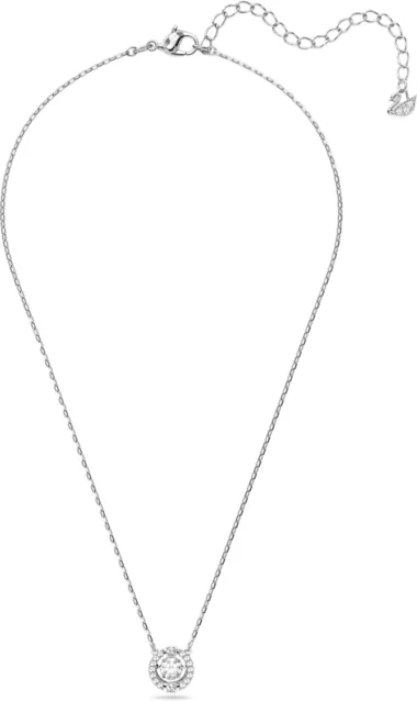 Collier Swarovski Sparkling Dance Round 5286137 en métal rhodié et cristaux blancs pour femme vue 2