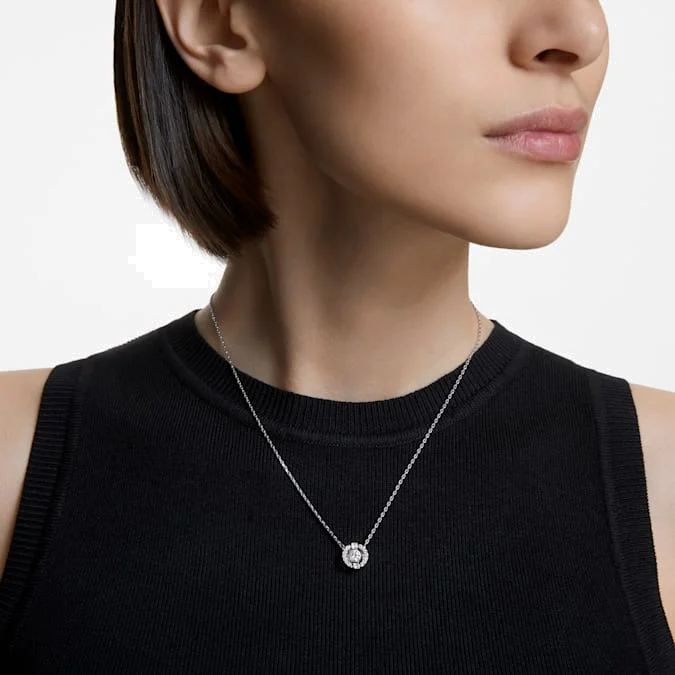 Collier Swarovski Sparkling Dance Round 5286137 en métal rhodié et cristaux blancs pour femme vue 5