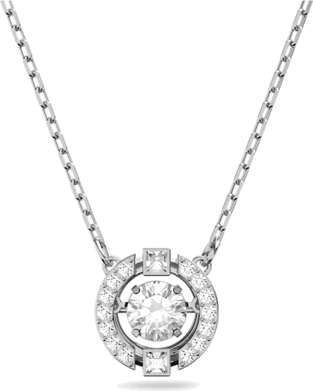 Collier Swarovski Sparkling Dance Round 5286137 en métal rhodié et cristaux blancs pour femme