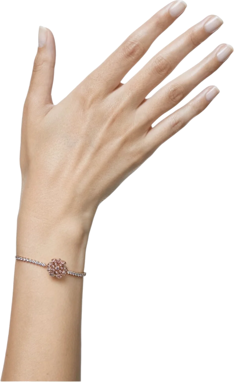 Bracelet ajustable Swarovski 5621144 en métal rose à motif floral et cristaux vue 3