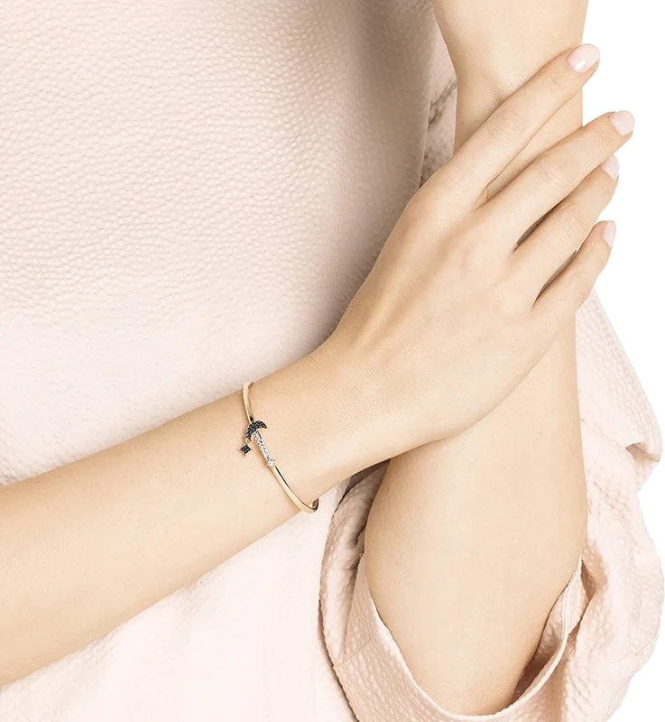 Bracelet jonc Swarovski Duo Moon 5429729, plaqué or rose, modèle Medium pour femme vue 3