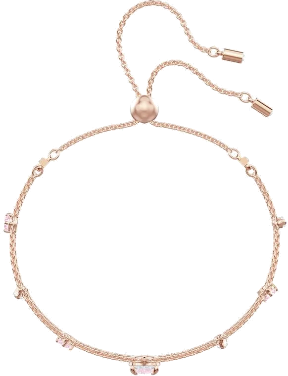 Bracelet Swarovski One 5446304, plaqué or rose avec cristaux blancs et roses, ajustable pour femme