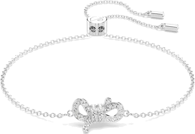 Bracelet Swarovski Lifelong Bow 5646738 en métal plaqué rhodium avec cristaux blancs pour femme