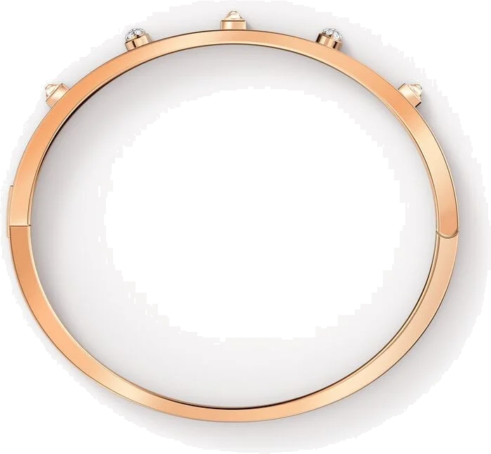 Bracelet jonc Swarovski 5555746 en métal plaqué or rose avec cristaux, pour femme vue 3