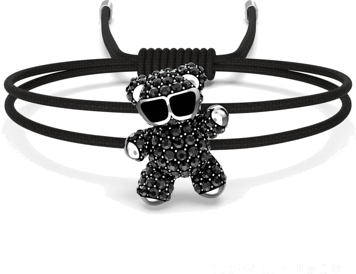 Bracelet Swarovski Teddy 5599283 en métal plaqué rhodium avec cristaux noirs - Unisexe