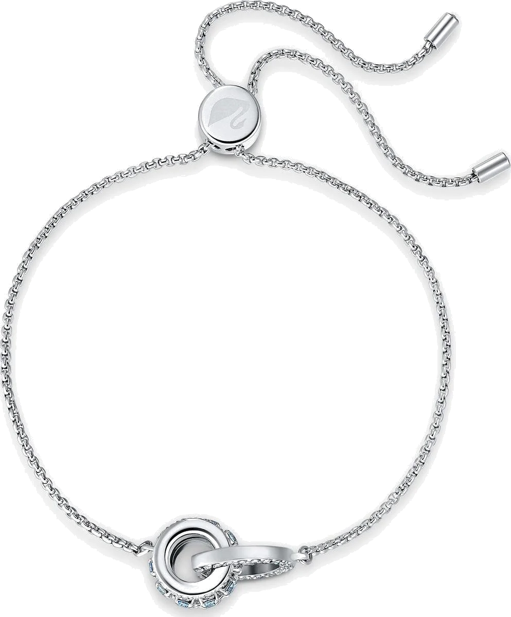 Bracelet Swarovski Further 5537123 pour femme, plaqué rhodium argenté avec cristaux blancs et bleus vue 2