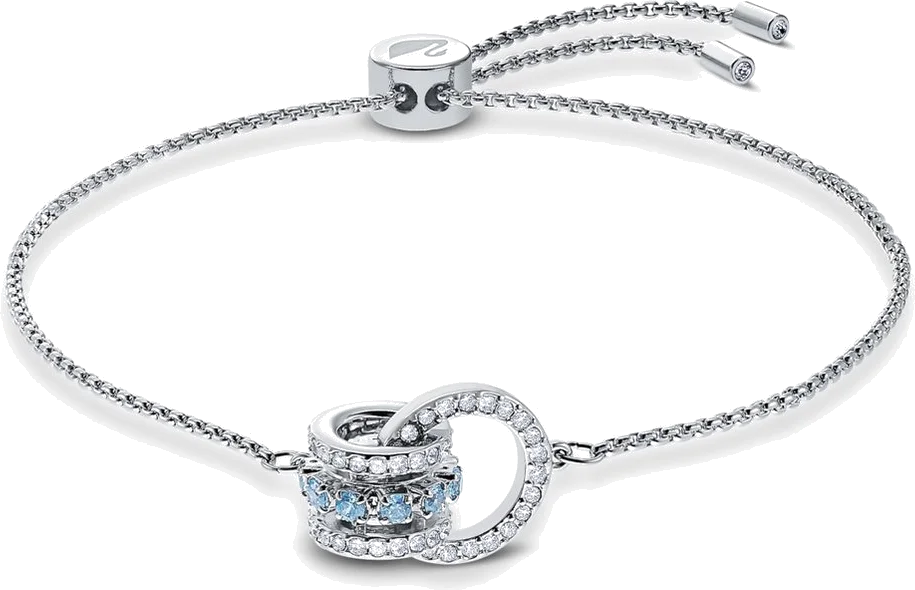 Bracelet Swarovski Further 5537123 pour femme, plaqué rhodium argenté avec cristaux blancs et bleus