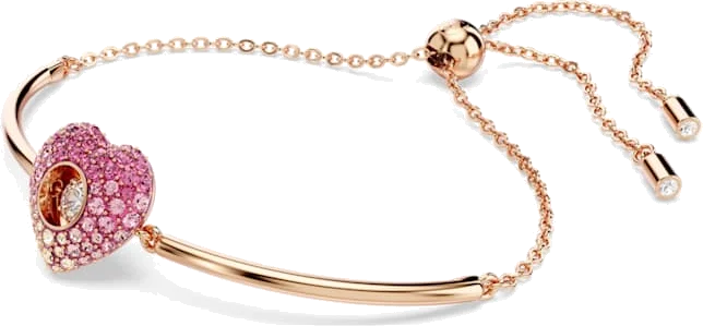 Bracelet jonc ajustable Swarovski Idyllia 5683581 coeur en plaqué or rose pour femme vue 2