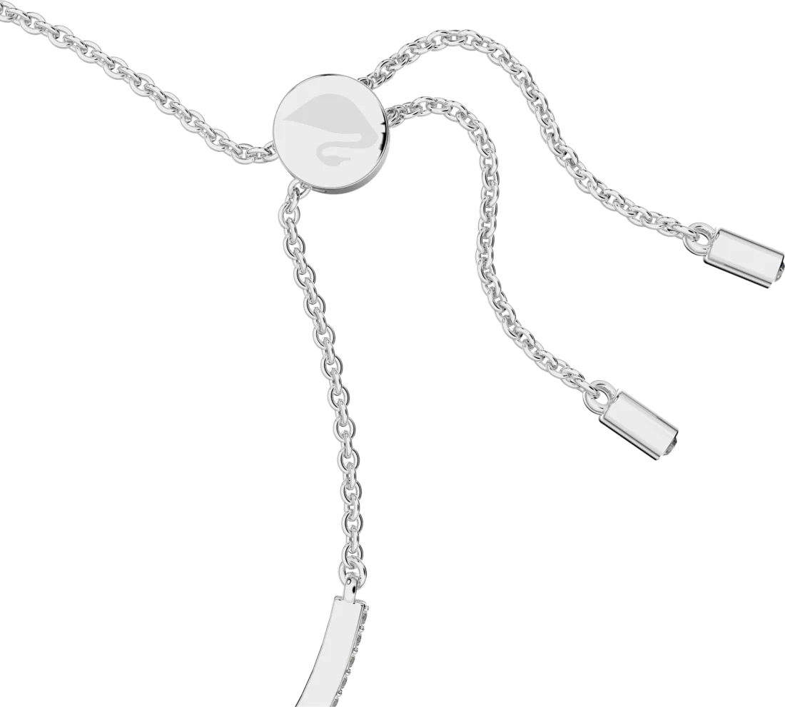 Bracelet jonc ajustable pour femme Swarovski Iconic Swan 5614119 en plaqué rhodium argenté avec cristaux vue 3