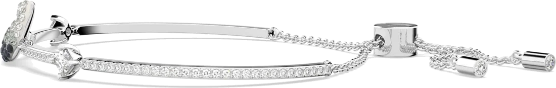 Bracelet jonc ajustable pour femme Swarovski Iconic Swan 5614119 en plaqué rhodium argenté avec cristaux vue 4