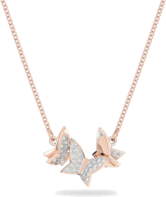 Collier Swarovski Lilia 5636422 en or rose pour femme, orné de papillons et cristaux