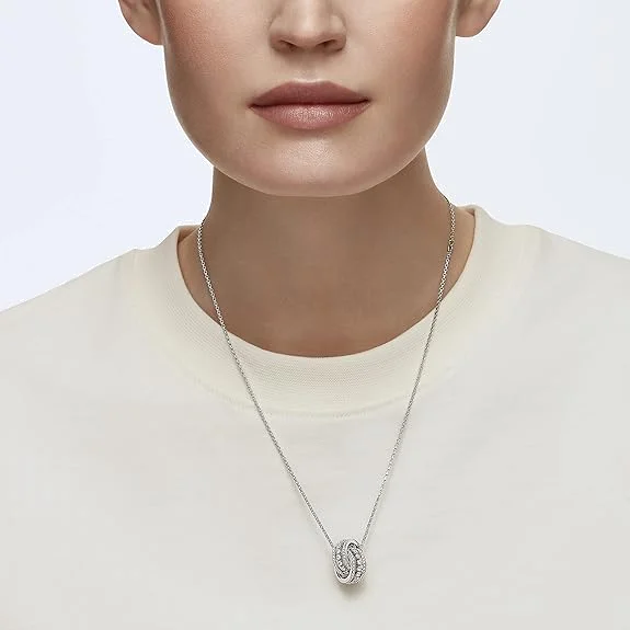 Collier Swarovski Further Réf. 5409696 en métal rhodié avec cristaux blancs pour femme vue 3