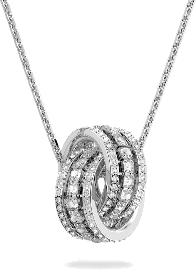 Collier Swarovski Further Réf. 5409696 en métal rhodié avec cristaux blancs pour femme