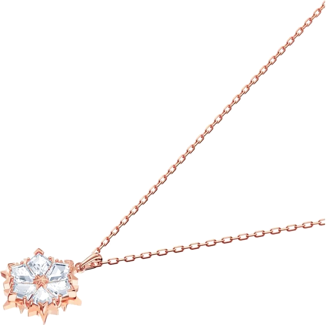 Collier Swarovski Magic 5428431 pour Femme, Pendentif Flocon de Neige en Plaqué Or Rose avec Cristaux Blancs vue 2
