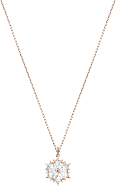 Collier Swarovski Magic 5428431 pour Femme, Pendentif Flocon de Neige en Plaqué Or Rose avec Cristaux Blancs