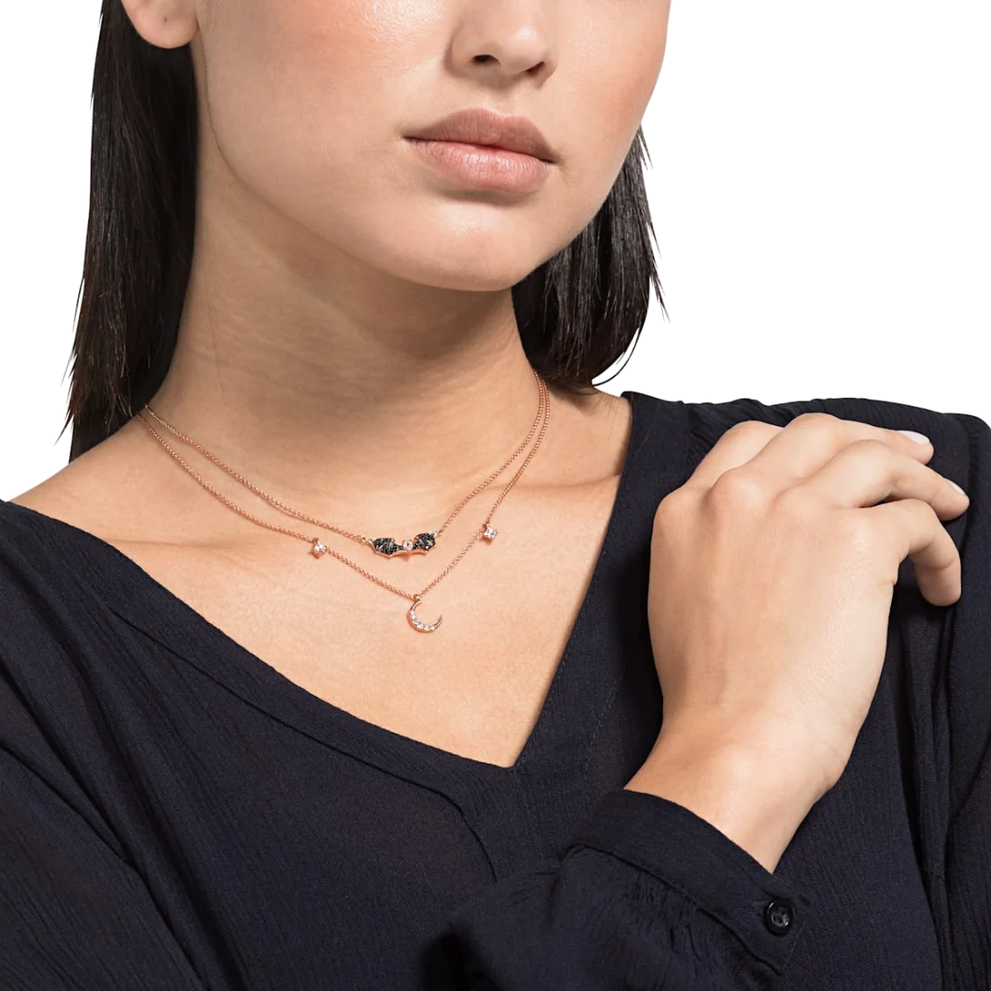 Collier Swarovski Prosperity 5491565 en plaqué or rose avec cristaux multicolores - Pour Femme vue 7