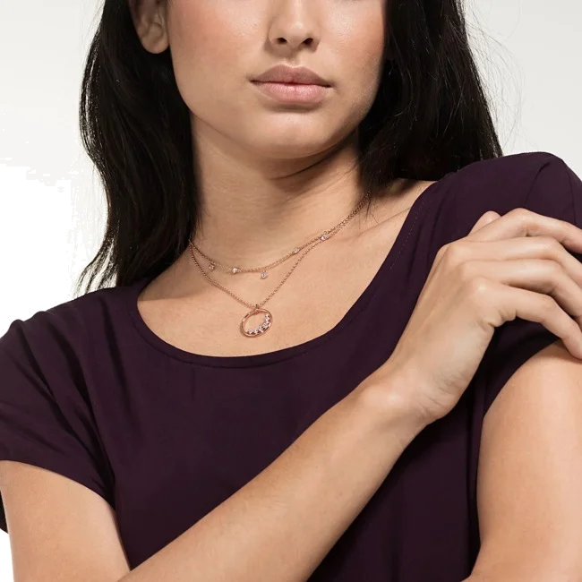 Collier Swarovski North 5493390 pour Femme en plaqué or rose avec cristaux blancs vue 4