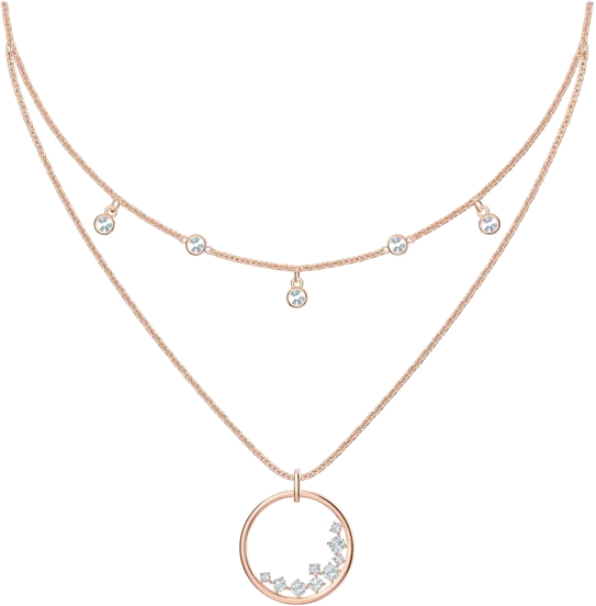 Collier Swarovski North 5493390 pour Femme en plaqué or rose avec cristaux blancs