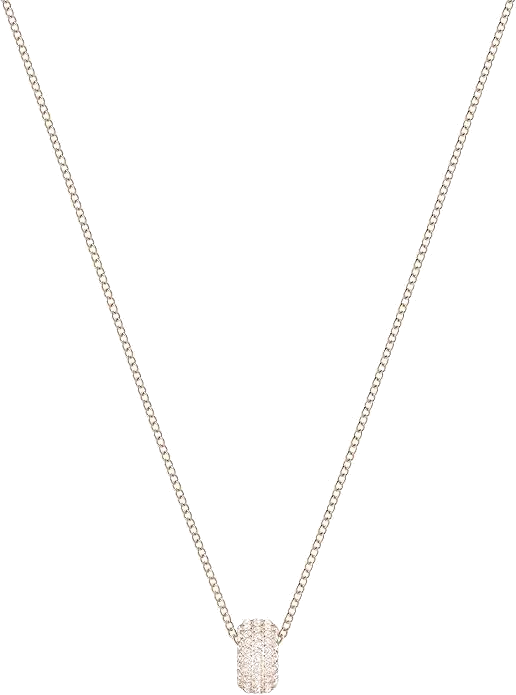 Collier Swarovski pour Femme, Pendentif rond plaqué or rose avec cristaux blancs, Réf. 5383957