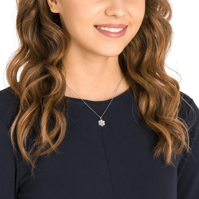 Pendentif Flocon de Neige Swarovski 5428432, Plaqué Rhodium Argenté pour Femme vue 4