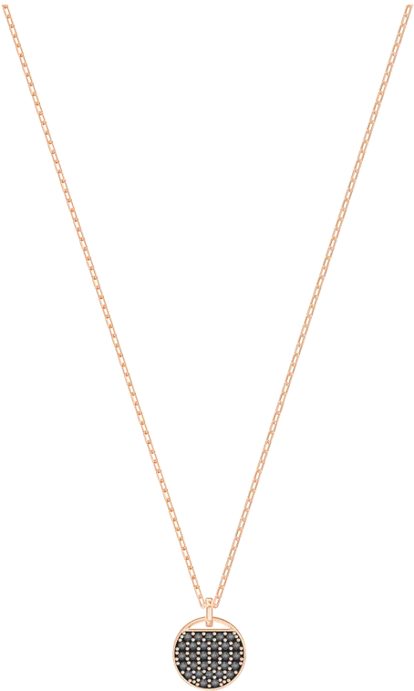 Collier Swarovski Ginger 5347296 pour Femme, plaqué or rose avec cristal noir
