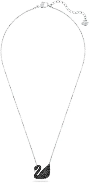 Collier Swarovski Iconic Swan 5347329 en plaqué rhodium avec cristaux noirs pour femme vue 2