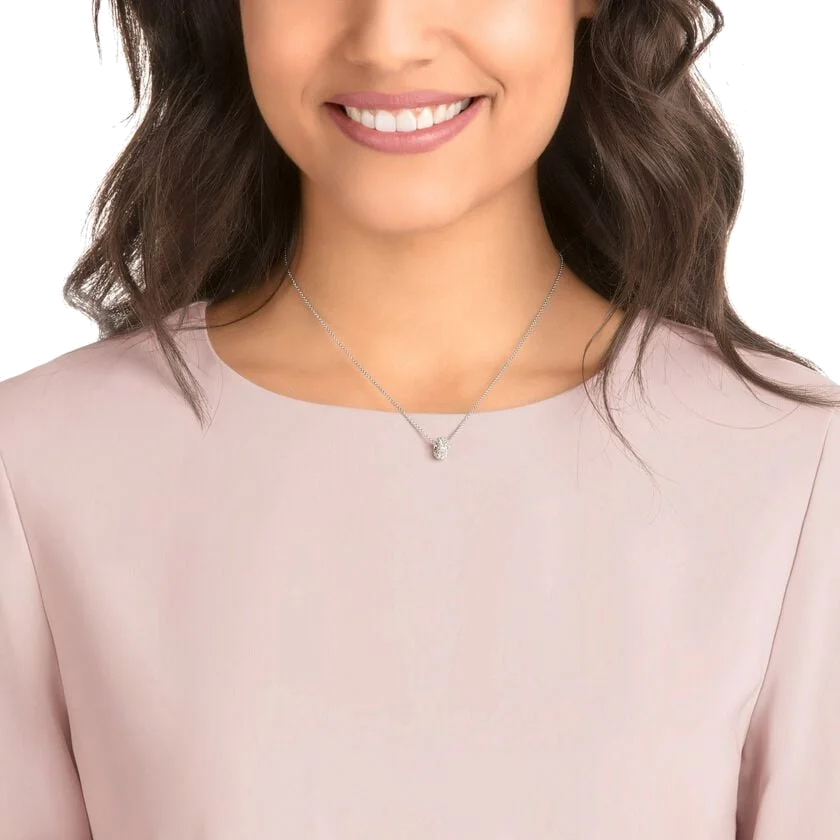 Collier Swarovski pour Femme 5368042 - Pendentif rond plaqué rhodium avec cristaux blancs vue 2