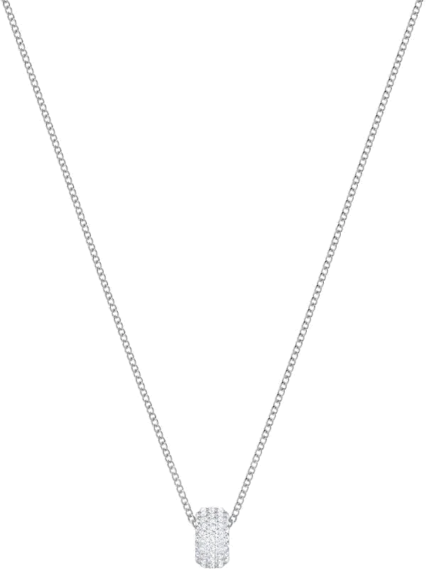 Collier Swarovski pour Femme 5368042 - Pendentif rond plaqué rhodium avec cristaux blancs