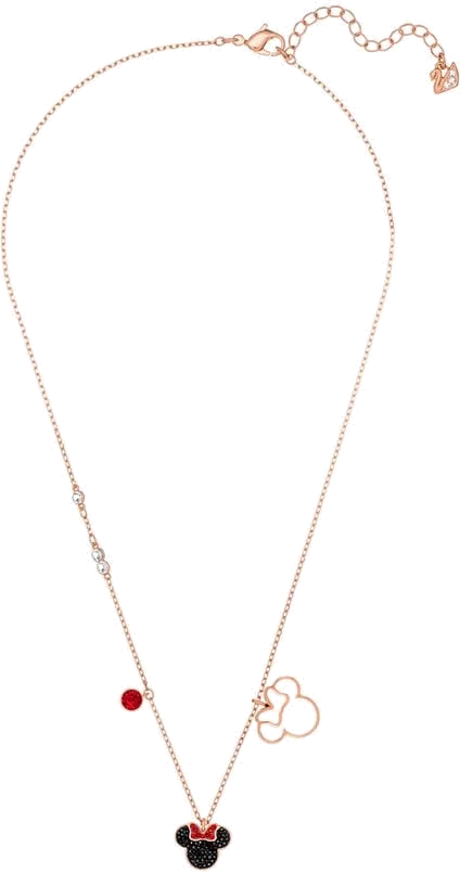 Collier Swarovski 5429090 plaqué or rose cristaux noirs et rouges pour femme vue 2