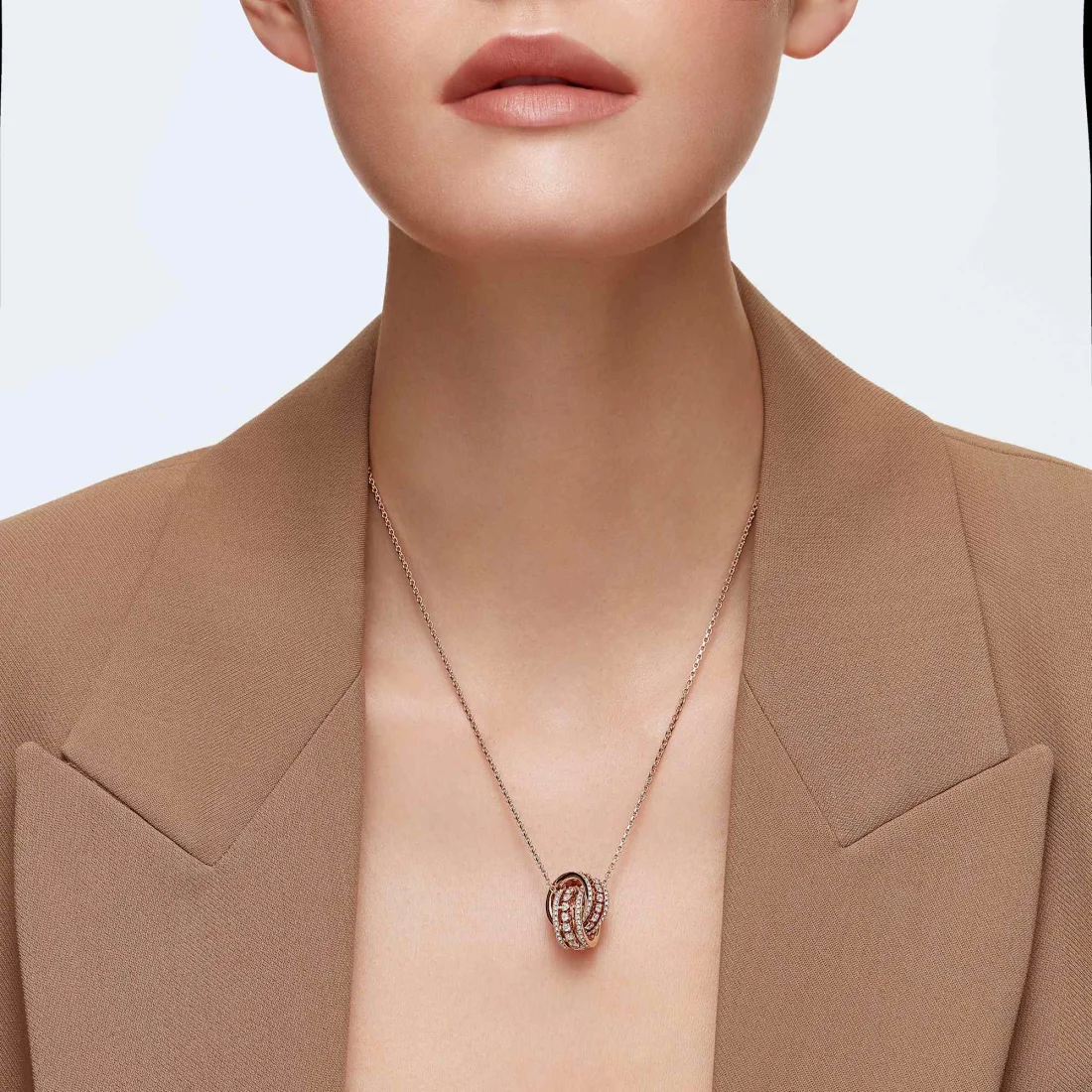 Collier Swarovski Further 5419853 en plaqué or rose avec cristaux blancs pour femme vue 4