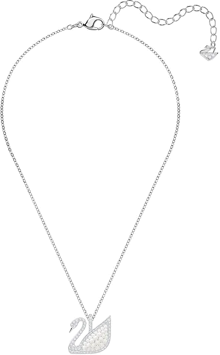 Collier Swarovski Iconic Swan 5411791 en rhodium avec perles et cristaux blancs pour femme vue 2