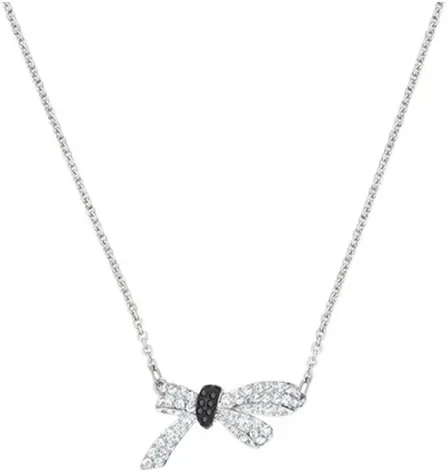 Collier Swarovski Mademoiselle 5412679 pour femme en métal rhodié argent avec nœud et cristaux