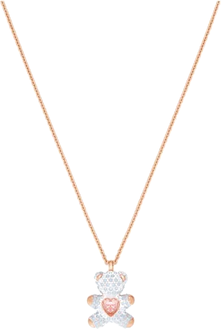 Collier Swarovski Teddy 5452026 en plaqué or rose avec cristaux pour femme