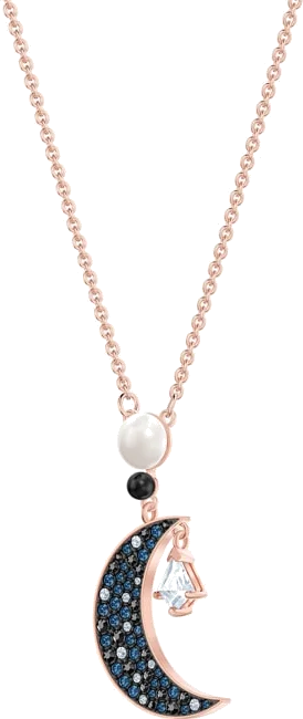 Collier Swarovski Symbolica 5489534 en métal plaqué or rose avec pendentif lune et cristaux - Pour Femme vue 2