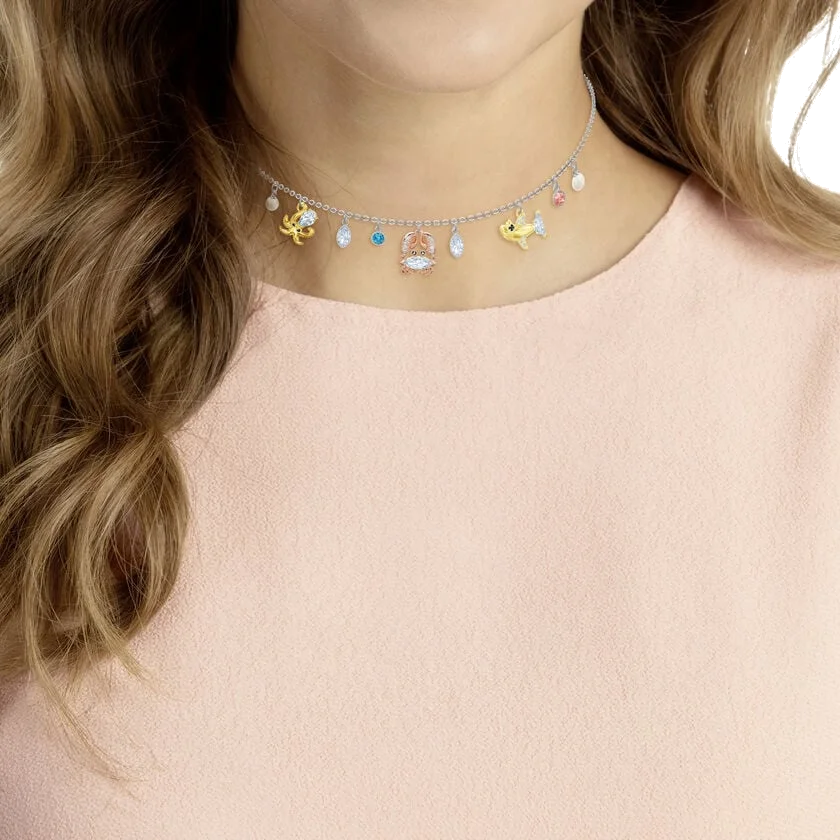 Collier Choker Swarovski Ocean 5480781 pour Femme, Plaqué Rhodium avec Cristaux Multicolores vue 4