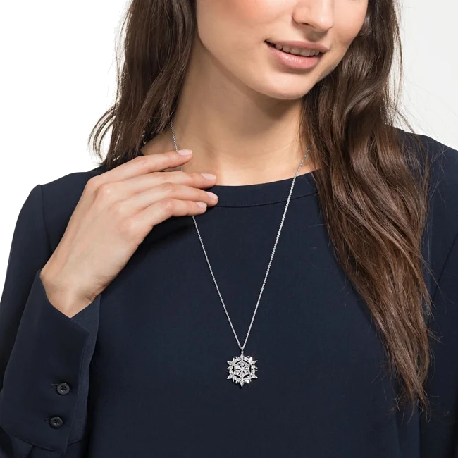 Collier Swarovski Magic Snow 5498960 plaqué rhodium argent pour femme vue 4