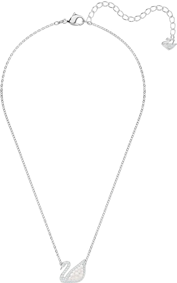 Collier Swarovski Iconic Swan 5416605 en plaqué rhodium, perles et cristaux blancs pour femme vue 2
