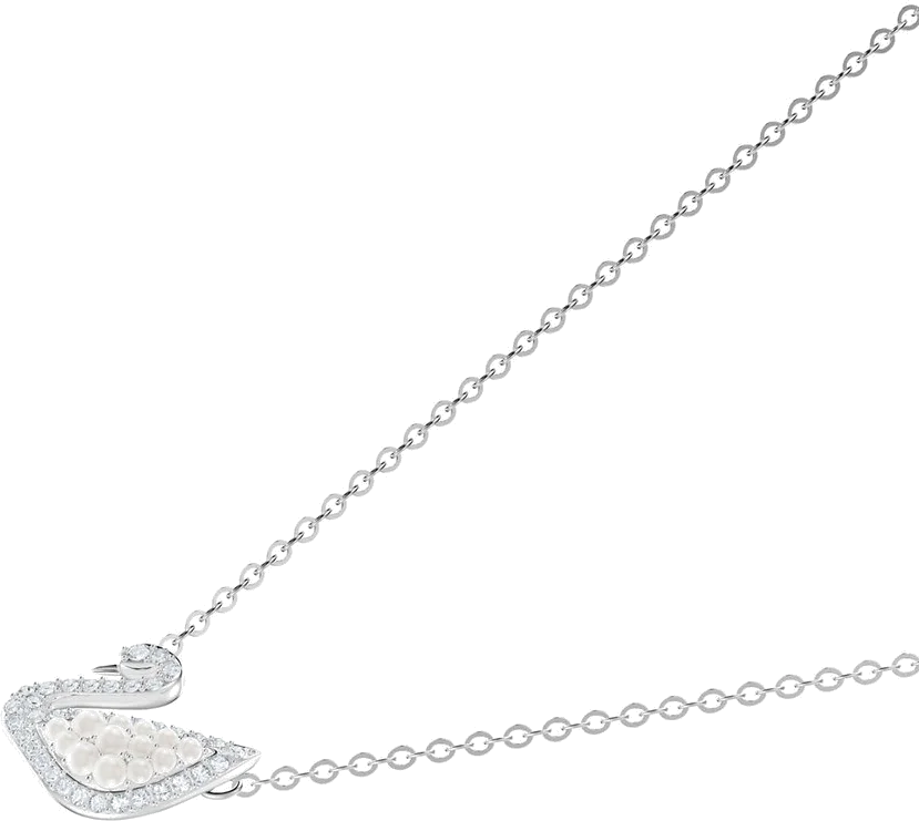 Collier Swarovski Iconic Swan 5416605 en plaqué rhodium, perles et cristaux blancs pour femme vue 3