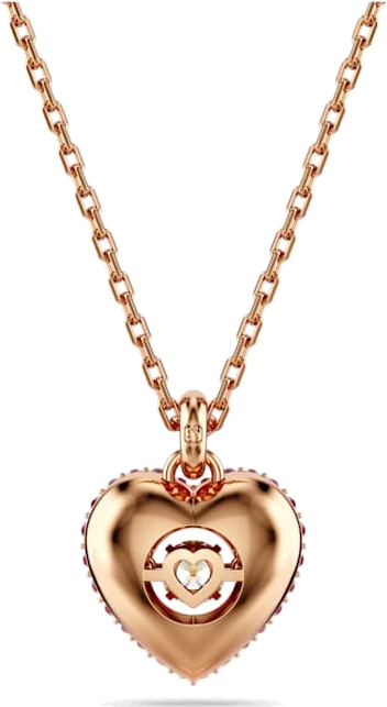Collier Swarovski Idyllia 5683580 plaqué or rose pour femme avec pendentif cœur cristaux vue 4