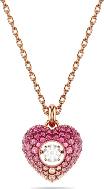 Collier Swarovski Idyllia 5683580 plaqué or rose pour femme avec pendentif cœur cristaux