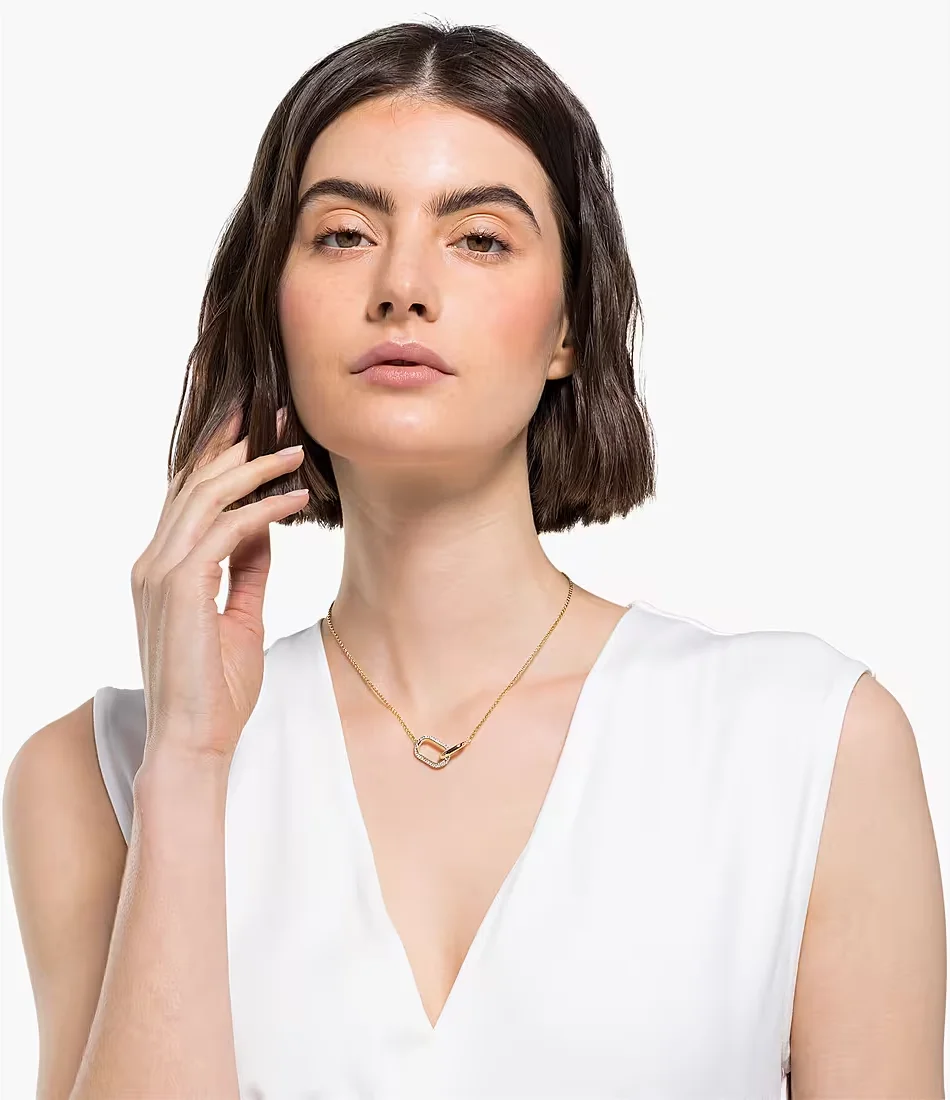 Collier Swarovski Time 5566227 en plaqué or avec cristaux blancs pour femme vue 3